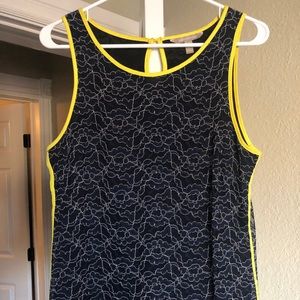Navy tank with yellow detail